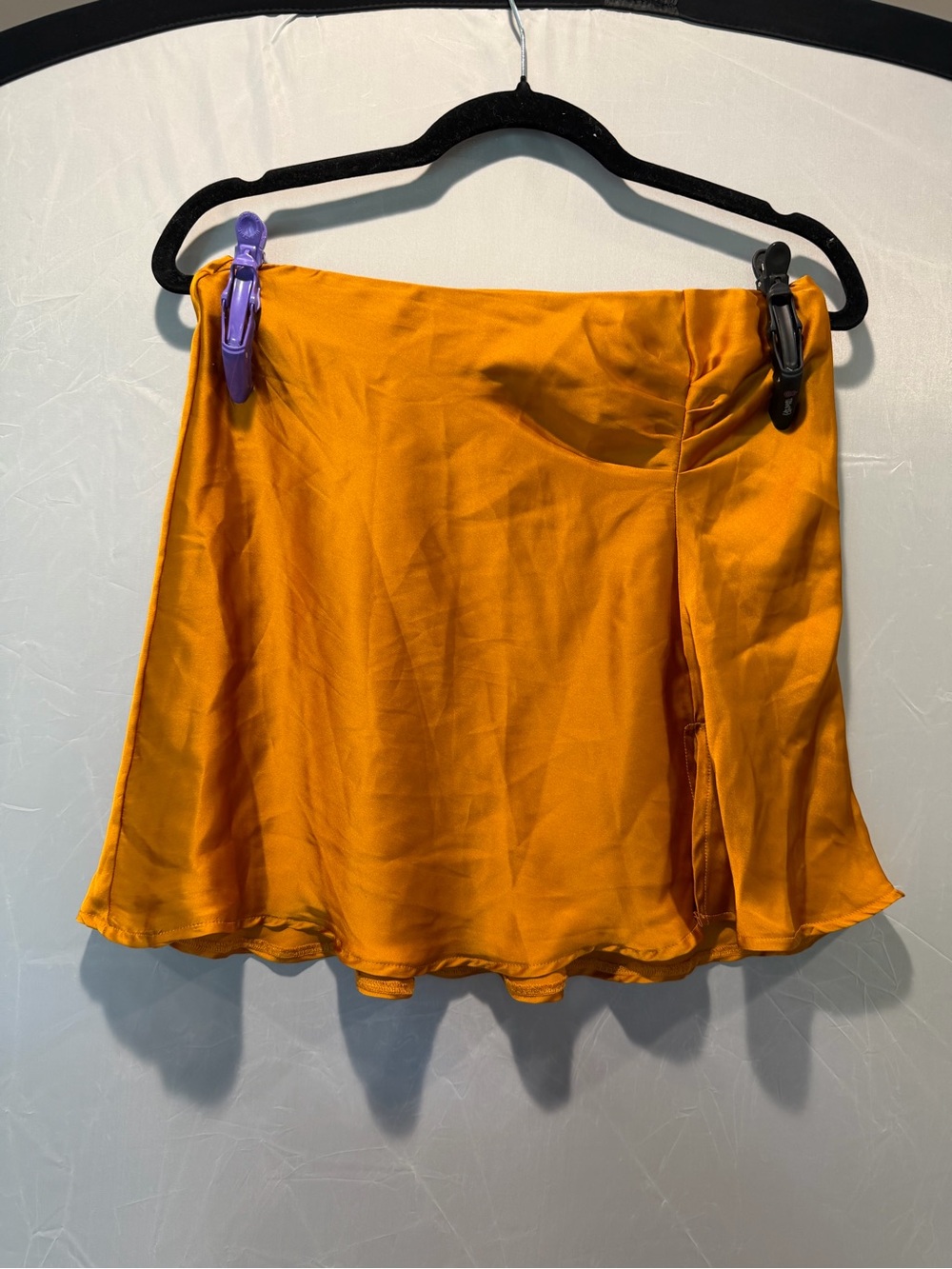 Free People Mustard Satin Mini Skirt Size 4